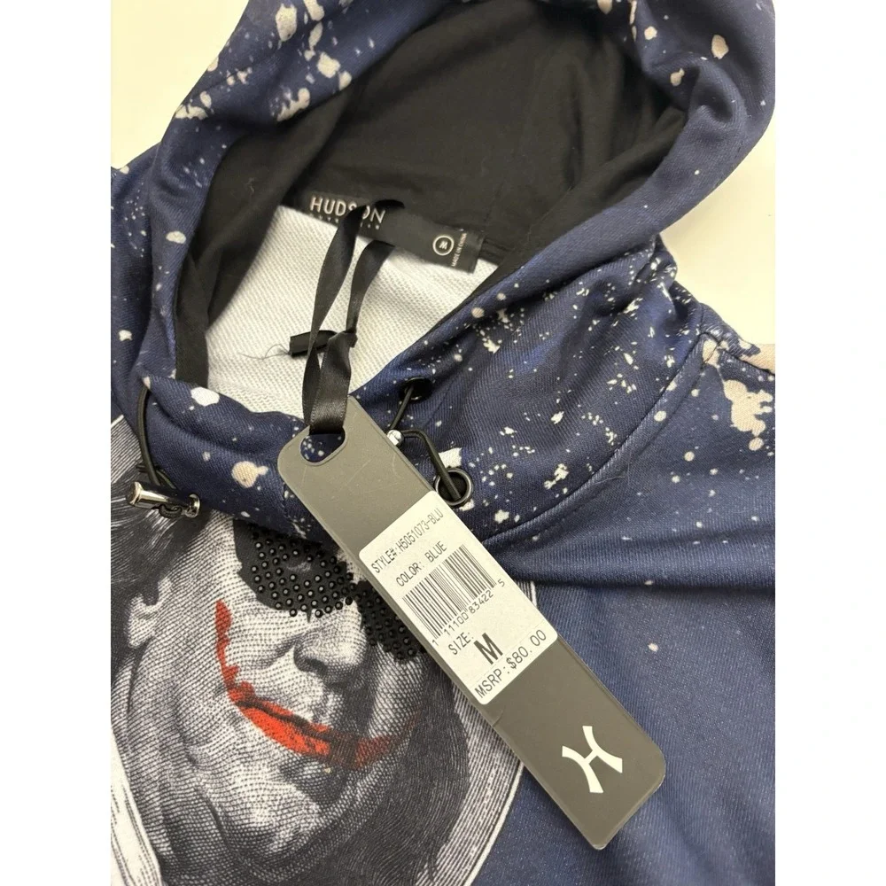 New Hudson Outerwear Dead Presidents Graphic Hoodie SZ M - Picture 3 of 4
